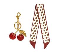 EHDWXVZM 1 Stück Kirsch-Schlüsselanhänger, 1 Stück Taschenriemen, Dekorativer Kirsch-Anhänger, Süßer Taschen-Schlüsselanhänger, Portemonnaie-Schlüsselanhänger