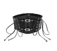 EHDWXVZM 1 Stück Schwarzer Retrogürtel, Weitgürtel Für Frauen, Elastischer Bequemer Gürtel, Accessoires Im Punkstil.