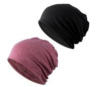 EHDWXVZM 2 Stück Gestrickte Beanie-Mütze, Einfarbige Beanie-Mütze, Winddichte Warme Wintermütze, Weiche, Lockere Mütze, Outdoor-Radmütze, Atmungsaktive Und Bequeme Skimütze, Unisex-Mütze