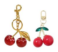 EHDWXVZM 2 Stück Kirsch-Schlüsselanhänger, Rucksack-Schlüsselanhänger, Handtaschen-Anhänger, Damen-Geldbörsen-Anhänger