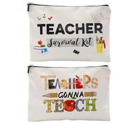 EHDWXVZM 2 Stück Lehrer-Geschenktasche, Lehrer-Make-Up-Tasche, Lehrer-Abschlusstasche, Lehrerartikel-Aufbewahrungstasche, Lehrertasche