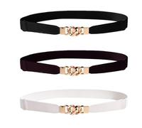 EHDWXVZM 3 Stück Dünne Gürtel, Schnallengürtel, Schlankheitsgürtel, Elastische Taillenbänder, Retro-Gürtel, Kleider- Und Kleidergürtel, Damen-Accessoires