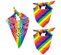 EHDWXVZM 3 Stück Regenbogen-Stirnbänder, Bekleidungszubehör, Regenbogen-Haarschmuck, Bunte Quadratische Schals, Schal-Stirnbänder