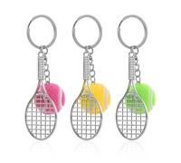 EHDWXVZM 3 Stück Tennis-Schlüsselanhänger, Tennisschläger-Anhänger, Mini-Schlüsselanhänger, Dekorative Tennis-Accessoires, Modische Und Kreative Anhänger, Sport-Souvenirs