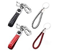 EHDWXVZM 4 Stück Auto-Schlüsselanhänger, Taschenanhänger, Leder-Gewebte Schlüsselanhänger, Autozubehör, Modische Und Exquisite Schlüsselanhänger, Retro-Schlüsselanhänger