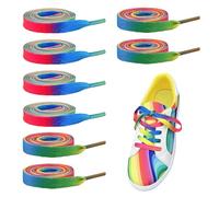 EHDWXVZM 8 Sneaker-Schnürsenkel, Neonfarbene Schnürsenkel, Regenbogen-Schnürsenkel, Flache Schnürsenkel, Schuh-Zierriemen