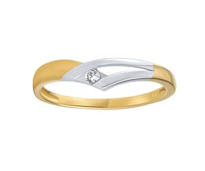 Ehering aus Gold 585 Monica mit Brilliance Zirconia aus 14 Karat Gelb- und Weißgold ringgröße 59