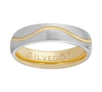 Ehering aus Silber VIRELI vergoldet mit 14kt Gelbgold verziert mit dekorativer Linie ringgröße 58