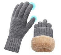 ehsbuy Winter Handschuhe Damen Touchscreen Fleece, Warme Kaschmir Dicke Strickhandschuhe Wollhandschuhe Thermohandschuhe Outdoor Sport Geschenke für Herren und Damen