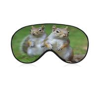 Eichhörnchen-Augenmaske, Seitenschlafmaske, leichte Augenbinde, Schlafmaske, Nasenpolster und Gummiband für Kinder, Frauen und Männer