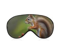 Eichhörnchen-Augenmaske, Seitenschlafmaske, leichte Augenbinde, Schlafmaske, Nasenpolster und Gummiband für Kinder, Frauen und Männer