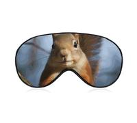 Eichhörnchen Lustige Tier-Schlafmaske, Augenmaske, Augenmasken für Schlafmasken für Damen und Herren, Reiseaugenmaske, verstellbare Schlafmaske, Schlafmaske, Verdunkelung, niedliche Schlafmaske