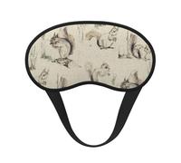 Eichhörnchen-Schlafmaske für Seitenschläfer, weich, atmungsaktiv, Augenmaske, Verdunkelung, Seide, Augenschlaf mit elastischem Band, Nacht-Augenbinde für Damen und Herren, Reise-Nickerchen