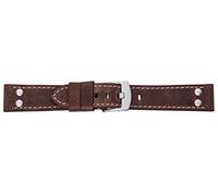 Eichmüller 20mm Leder Armband braun mit Edelstahl Dornschließe und Nieten