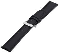 Eichmüller 20mm Leder Uhren Armband Schwarz matt mit Edelstahl Dornschließe