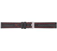 Eichmüller 22mm BandOh Uhren Armband Carbon - Look Schwarz/Rot Ersatzband
