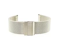 Eichmüller 22mm Edelstahlarmband M18 Milanaise mit Sicherheitsfaltschließe, für Uhren (Watches), Edelstahl, 2mm, Grau, 22 Millimeter