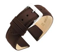 Eichmüller Clip Band für feste Stege in 18/20/22 mm Uhrband Leder Schwarz Braun Beige Grau Weiß (Braun, 22 mm)