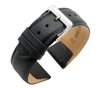 Eichmüller Clip Band für feste Stege in 18/20/22 mm Uhrband Leder Schwarz Braun Beige Grau Weiß (Schwarz, 20 mm)