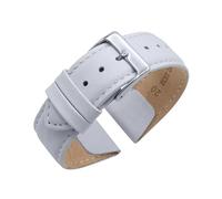 Eichmüller Clip Band für feste Stege in 18/20/22 mm Uhrband Leder Schwarz Braun Beige Grau Weiß (Weiß, 18 mm)