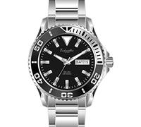 Eichmüller Edelstahl Herrenuhr Taucheruhr mit Datum- und Wochentagsanzeige 20ATM