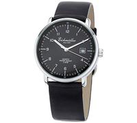 Eichmüller Herren Armbanduhr | Quarzuhr mit Datum | Lederband > schwarz | Ziffernblatt > schwarz | 36308