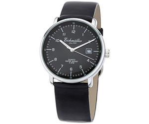 Eichmüller Herren Armbanduhr | Quarzuhr mit Datum | Lederband > schwarz | Ziffernblatt > schwarz | 36308