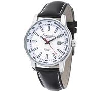 Eichmüller Herren Armbanduhr | Quarzuhr mit Datum | Lederband schwarz | Ziffernblatt weiß