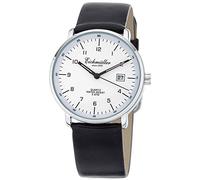 Eichmüller Herren Armbanduhr | Quarzuhr mit Datum | Lederband > schwarz | Ziffernblatt > weiß | 36304