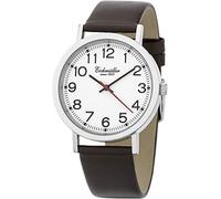 Eichmüller Herren Bahnhof Stil Armbanduhr 40mm Uhr Echtleder Armband 5 ATM Braun