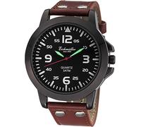 Eichmüller Herrenuhr RE1006 schwarz-braun Lederband 45 mm