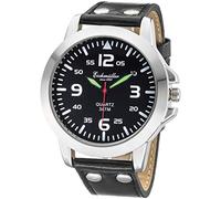 Eichmüller Herrenuhr RE1009 schwarz Lederband 45 mm
