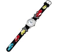 Eichmüller ? Kinderuhr Silikon schwarz Edelstahl analog Autos ? 34977