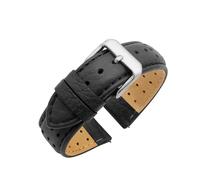 Eichmüller Lederband Rallye Atmungsaktiv in 20/22/24 mm Schwarz Braun Rot Nappaleder (Schwarz, 20 mm)