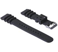 Eichmüller massives 22 mm Kautschuk Uhren Armband mit Edelstahl Dornschließe,10-fach Lochung, Inklusive 2 passender Federstege