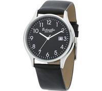 Eichmüller polierte Edelstahl Uhr Datum Herrenuhr 5ATM mit Leder Armband