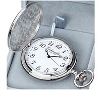 Eichmüller Savonnette Quartz Taschenuhr aufklappbar mit Karabiner Kette und Box