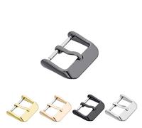 Eichmüller since 1950 Dornschließe Lederband Schließe Edelstahl Stahl/Gold/Rose/Schwarz/Titan Massiv (Titan, 26 mm)