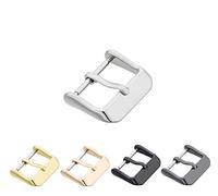 Eichmüller since 1950 Dornschließe Lederband Schließe Edelstahl Stahl/Gold/Rose/Schwarz/Titan Massiv (Stahl, 18 mm)