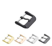 Eichmüller Dornschließe Lederband Schließe Edelstahl Stahl/Gold/Rose/Schwarz/Titan Massiv (Schwarz, 26 mm)