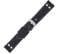 Eichmüller since 1950 Eichm?ller Ersatzband Uhrenarmband Vintage Look Leder Band schwarz 18mm