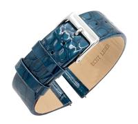 Eichmüller since 1950 Lederband Kroko Prägung Lack Metallic Finish in 14/16/18/20/22 mm (Blau, 22 mm)