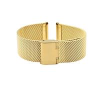 Eichmüller since 1950 Milanaise Uhrenband Fein in 12/14/16/18/20 mm Stahl Silber Gold (PVD-Gold (029), 18 mm)