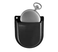 Eichmüller since 1950 Taschenuhrencase aus Kunstleder (offen) - Schwarz- Vintage Etui für Pocket Watches - Gürteltasche