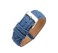 Eichmüller since 1950 Uhrband Jeans Textilband in 20 & 22 mm Schwarz Blau Uhrenband Uhr (Blau (B62), 20 mm)