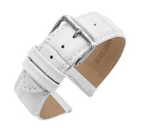 Eichmüller since 1950 Uhrenarmband Lederband Kalbsleder Alligator-/Krokoprägung 12/14/16/18/20/22 mm (Weiß, 18 mm)