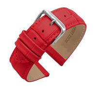 Eichmüller since 1950 Uhrenarmband Lederband Kalbsleder Alligator-/Krokoprägung 12/14/16/18/20/22 mm (Rot, 14 mm)