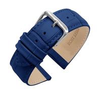 Eichmüller since 1950 Uhrenarmband Lederband Kalbsleder Alligator-/Krokoprägung 12/14/16/18/20/22 mm (Blau, 22 mm)