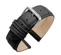 Eichmüller since 1950 Uhrenarmband Lederband Kalbsleder Alligator-/Krokoprägung 12/14/16/18/20/22 mm (Schwarz, 20 mm)