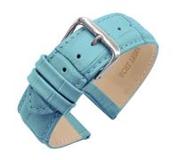 Eichmüller since 1950 Uhrenarmband Lederband Kalbsleder Alligator-/Krokoprägung 12/14/16/18/20/22 mm (Hellblau, 22 mm)